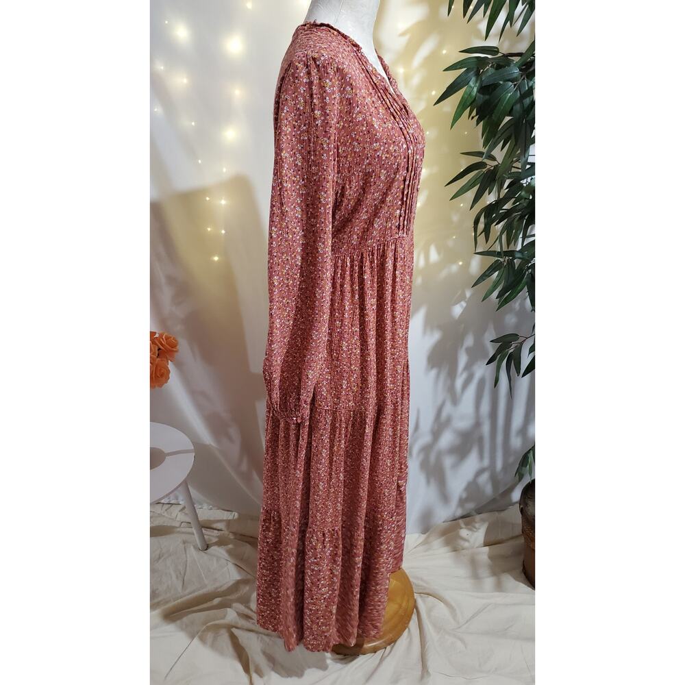 FatFace Maye Sunshine Ditsy Tiered Prairie Maxi Dress Womens Size 4 Cottage Pink - Picture 6 of 14